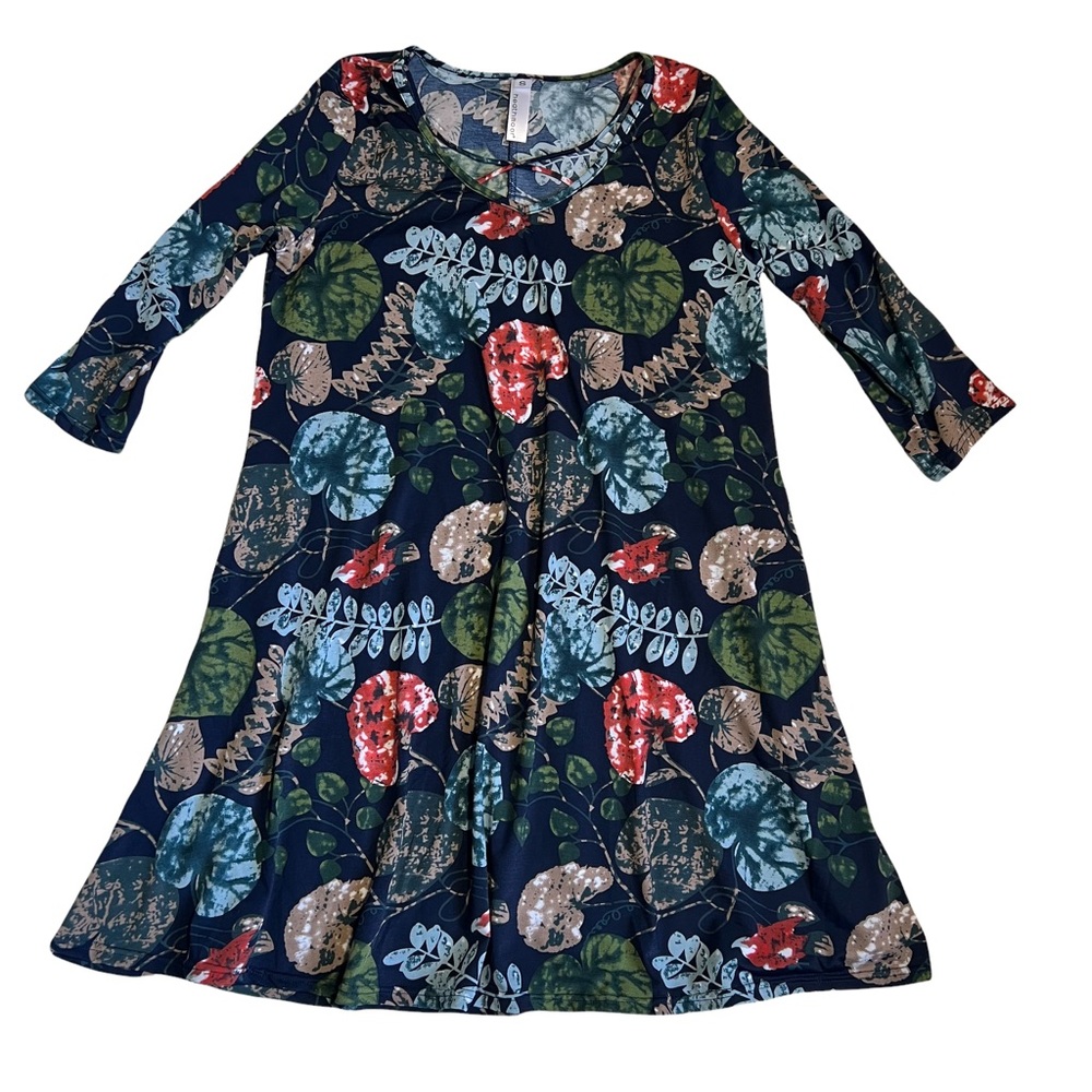 HeathMoor Floral Swing Boho Dress size Small
